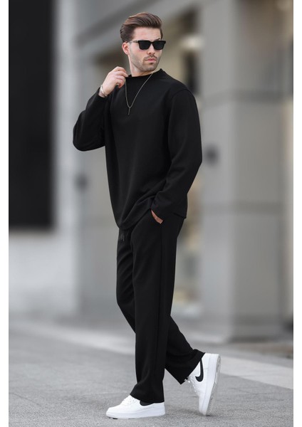 Siyah Basic Uzun Kollu Eşofman Takımı 5960