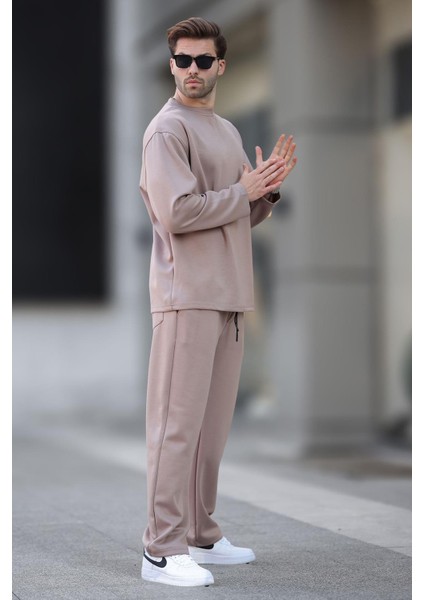 Bej Basic Uzun Kollu Eşofman Takımı 5960