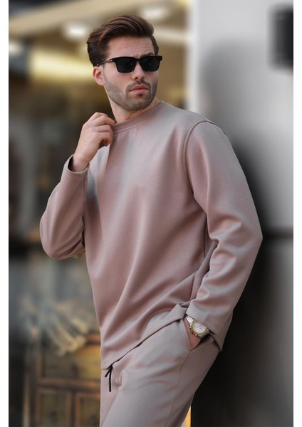 Bej Basic Uzun Kollu Eşofman Takımı 5960 modelleri