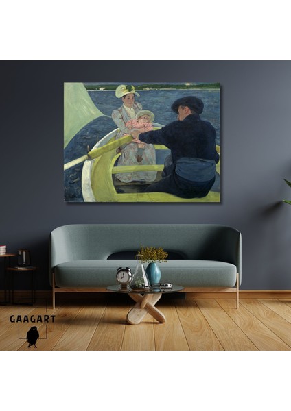 Tekli Yatay Kanvas Tablo Mary Stevenson Cassatt Boating Party