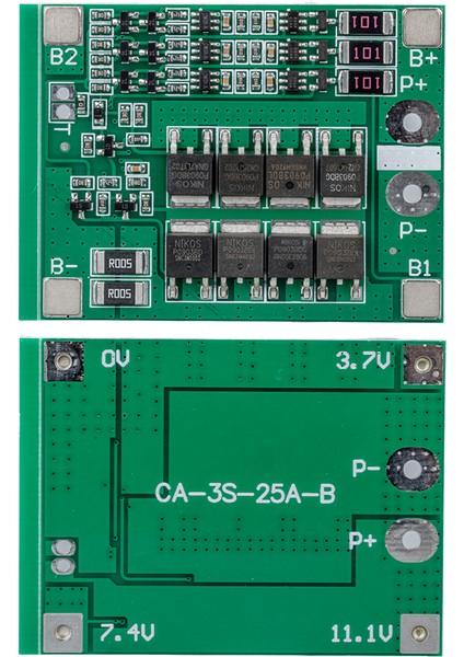 Weko BMS-24227 3s 25A Bms Lityum Batarya Şarj Modülü 57X45X3.5 mm Şarj Deşarj Kısa Devre Koruyucu