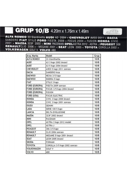 Standart Grup 10/B Oto Branda modelleri