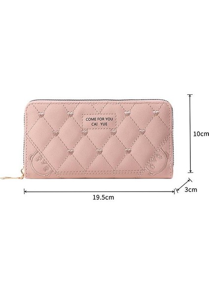 Yeaın Cüzdan Kart Tutucu Yüksek Kaliteli Pvc Kumaş Düz Renk Stili, Açık Pembe (Yurt Dışından)
