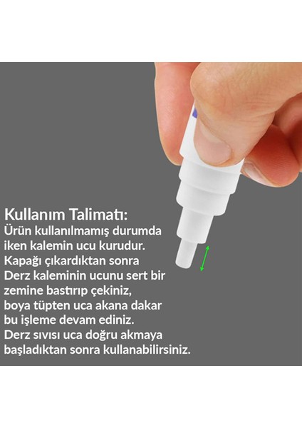 Fayans Derz Dolgu Kalemi Hızlı Kuruyan Su Bazlı Yenileme Beyaz 1 Adet + Şeffaf Kapı Tamponu 5 Adet