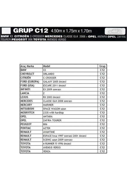 Jeep Grup C12 Oto Branda modelleri