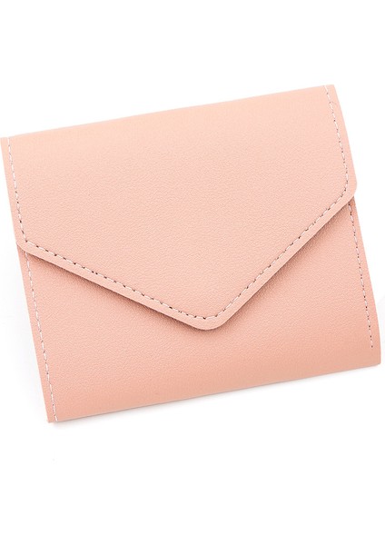 Yeaın Cüzdan Kart Tutucu Yüksek Kaliteli Pvc Kumaş Kentsel Basit Üç Katlı Stil, Pembe (Yurt Dışından)