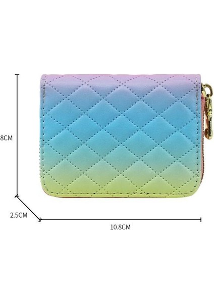 Yeaın Cüzdan Kart Tutucu Yüksek Kaliteli Pu Kumaş Düz Renkli Eşkenar Dörtgen Deseni, Açık Yeşil (Yurt Dışından)