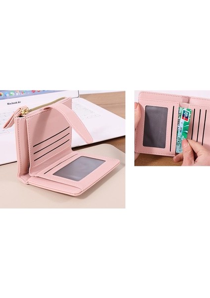 Yeaın Cüzdan Kart Tutucu Yüksek Kaliteli Pürüzsüz Pu Deri Malzeme Retro Küçük Kare Çanta Tarzı, Pembe (Yurt Dışından) fiyatları