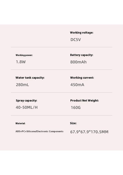 Yeaın Buharlı Nemlendirici Ev, Araba ve Ofis Kullanımı Içın Büyük Kapasiteli 280 ml Tek Sprey Bağlantı Noktalı USB ile Çalışan Model, Beyaz (Yurt Dışından)