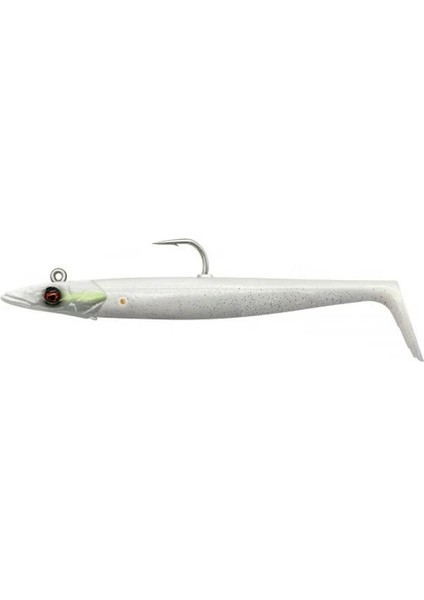 Sandeel V2 15,5cm 46GR 2+1 Silikon Yem Renk : White Pearl Silver