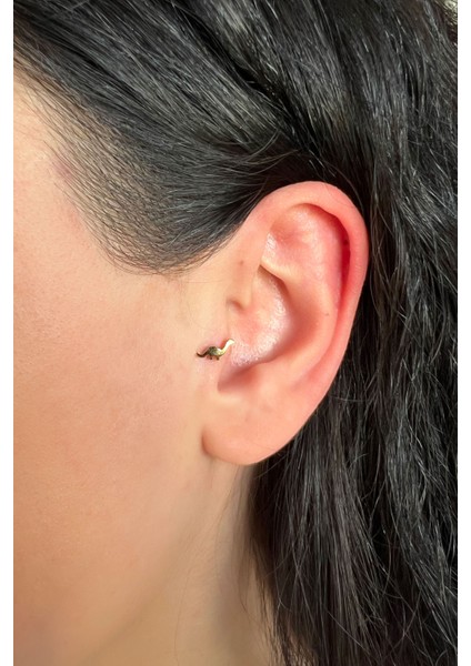 Kadın 925 Ayar Gümüş Dinazor Piercing
