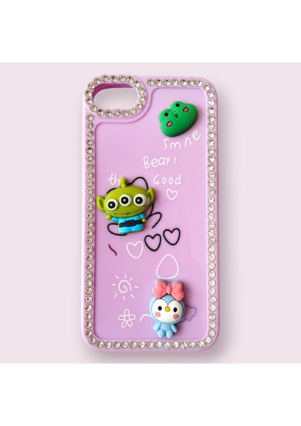 iPhone 7 Emoji Kabartmalı ve Taşlı Koruyucu Kılıf