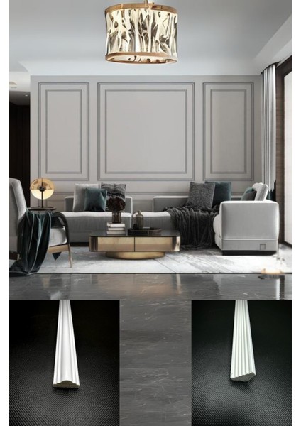Boyanabilir Dekoratif Hazır Kesimli Duvar Çıtası Kolay Kurulum Salon Antre Modern Tasarım