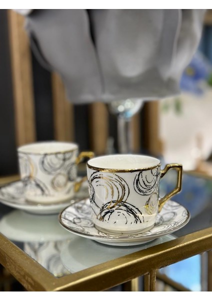 2 Kişilik Porselen Kahve Fincanı