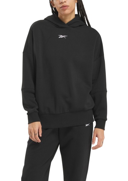 Lux Oversızed Hoodıe Siyah Kadın Sweatshirt