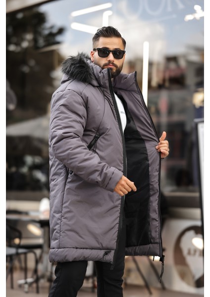 Kapşon Kürklü Erkek Uzun Mont fiyatları