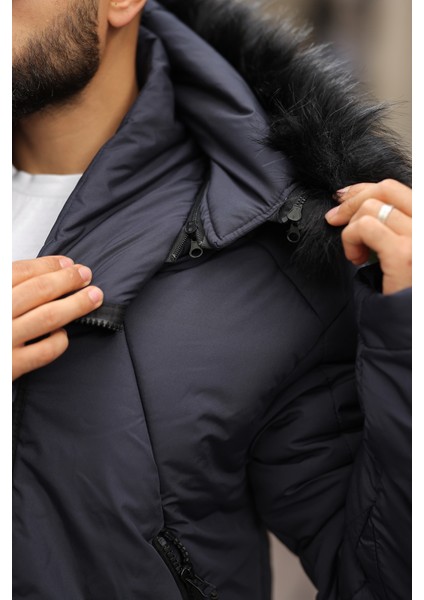 Kapşon Kürklü Erkek Uzun Mont fırsatları