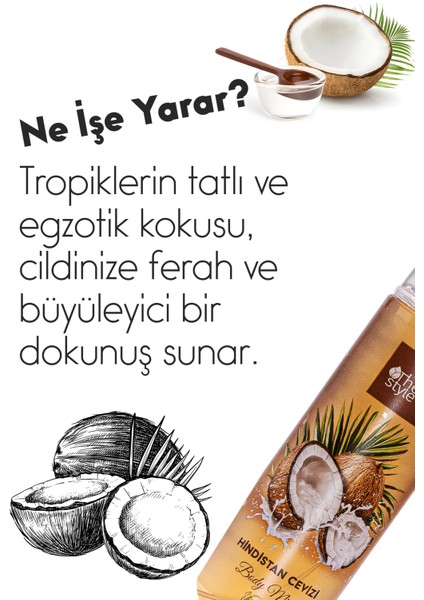 Hindistan Cevizi Vücut Spreyi Body Mist 200 ml indirimleri