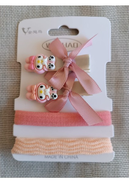 Üzeri Mine Kaplamalı Sevimli Kuromi,hello Kitty Figür Pens ve Düz Model Çocuk Havlu Lastik Set Toka
