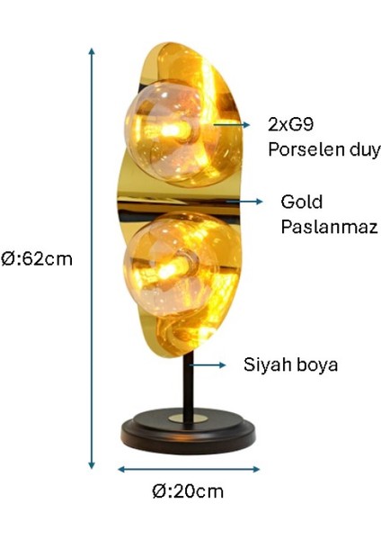 Siyah Boyalı Masa Lambası PLC-1206-M-BSY