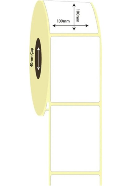 100MM x 100MM Termal Etiket 500 Adet