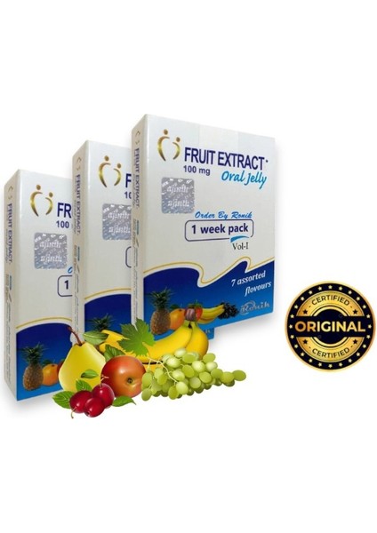 Orjinal Oral Jelly 7 Ayrı Meyve Aromalı Oral Jel 3 Kutu