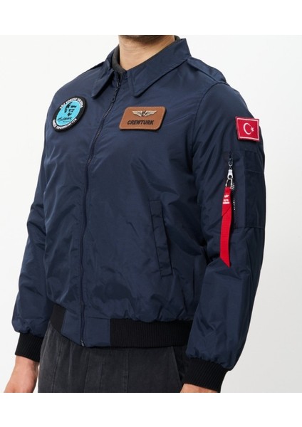 SYK_88L Yakalı Lacivert Kumas Pilot Montu fırsatları