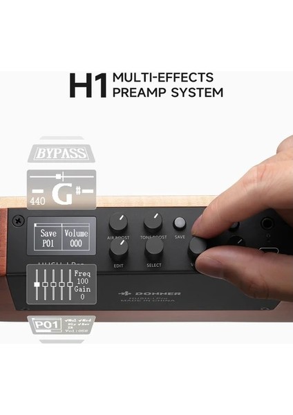 Hush-I Pro Elektro Akustik Gitar (Natural Ladin)