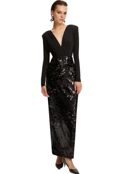 Maksi Payetli Abiye Etek