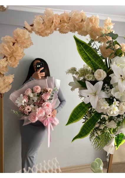 Isteme Çiçeği Kız Isteme Yapay Çiçek Söz Çiçeği Okaliptüs Çiçek Buketi Pembe Buket Sevgiliye Hediye