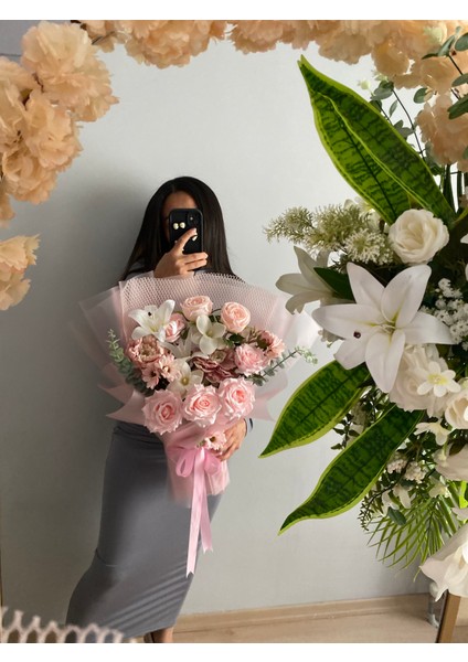 Isteme Çiçeği Kız Isteme Yapay Çiçek Söz Çiçeği Okaliptüs Çiçek Buketi Pembe Buket Sevgiliye Hediye fiyatları