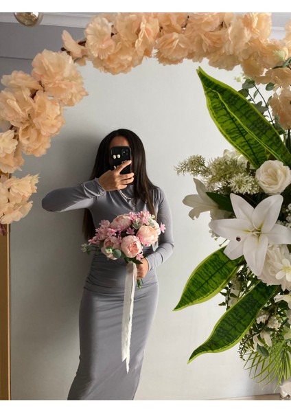 Gelin Çiçeği Gelin Buketi El Buketi Şakayık Gül Okaliptüs Pudra Gelin Çiçeği Yapay Çiçek fiyatları