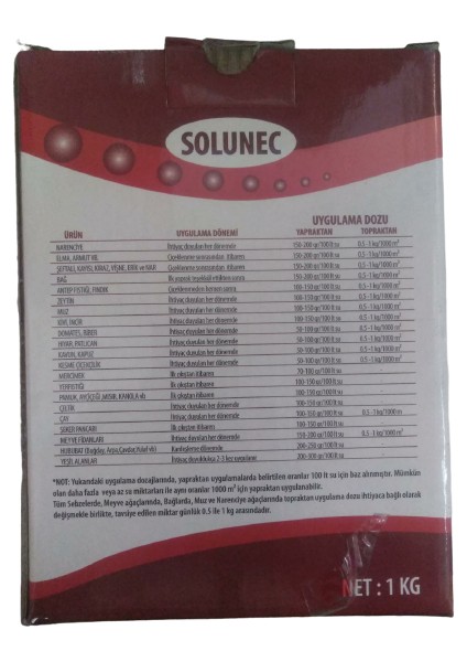 Solunec 15 30 15 Harmanlanmış NPK Gübresi 1 kg