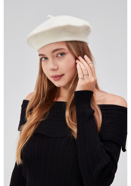 Kep Kadın Sanatçı Ressam Şapkası Klasik Fransız Bere Moda Sanatçı Şapkası Bere Keçe Fransız Şapka