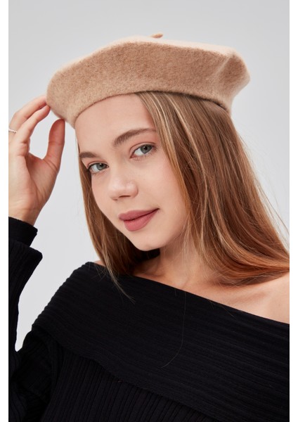 Kep Kadın Sanatçı Ressam Şapkası Klasik Fransız Bere Moda Sanatçı Şapkası Bere Keçe Fransız Şapka