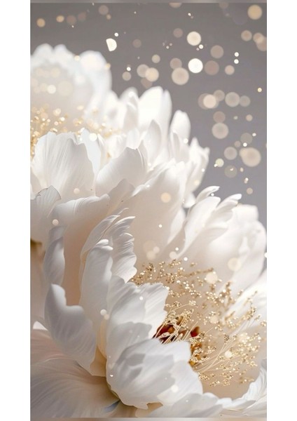 Krem-Gold Renk Soft Çiçek Ve Soyut Kombin |Çerçeveli Cam Tablo 3lü Dikey fırsatları