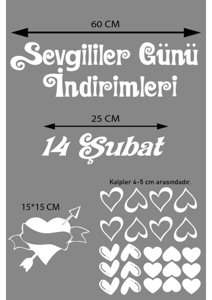 Happy Valentine's Day Sevgililer Günü Sticker Kalp, Love, I Love You Cam, Duvar Sticker Etiket Seti