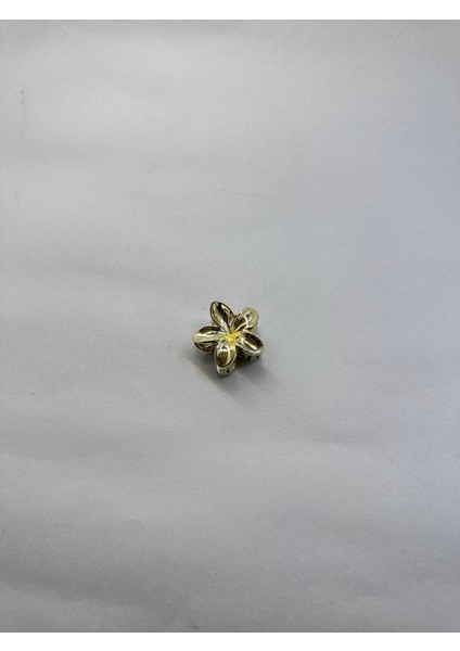 1 Adet, Altın Renk 3 cm Lotus Çiçeği Mandallı Toka Kadın/kız/çocuk