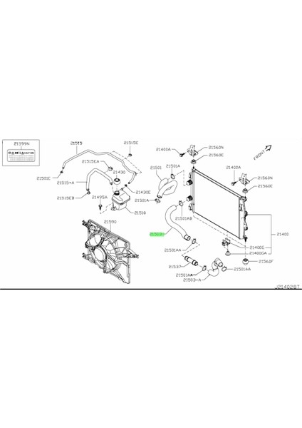 Radyatör Hortumu Alt . Japon Qashqaı (J10) 1.6:2.0 07-13 (Oem No: 21504-Jd20A)
