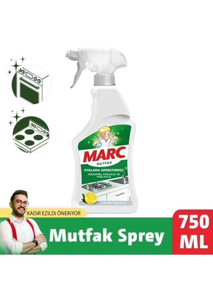 Mutfak Temizleyici Yağ Çözücü Limon Kokulu Sprey 750 ml