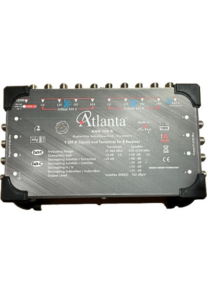 10/8 10x8 Santral Merkezi Sistem Multiswitch ( Sonlu / Karasal Aktif ) + Adaptör