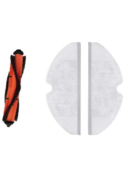 Xiaomi Mi Robot Vacuum Mop Essential 2 in 1 Robot Süpürge ve Paspas Aksesuar Seti 2 adet fiber mop bezi 1 adet ana fırça