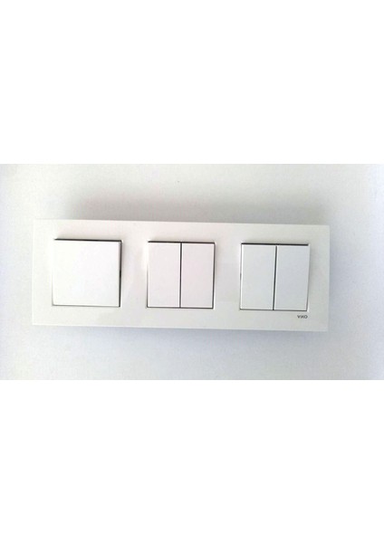 Karre Beyaz 3lü Set Komütatör(Ikili Anahtar) + Komütatör(Ikili Anahtar)+ Anahtar