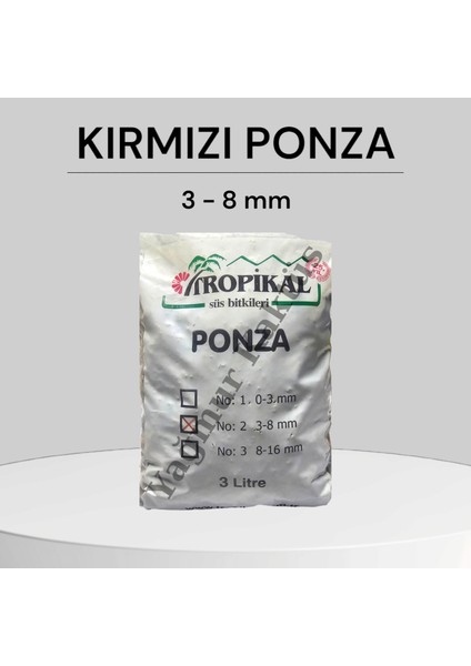 Yağmur Kaktüs Tropikal Kırmızı 3 - 8 mm 3 Lt. Ponza