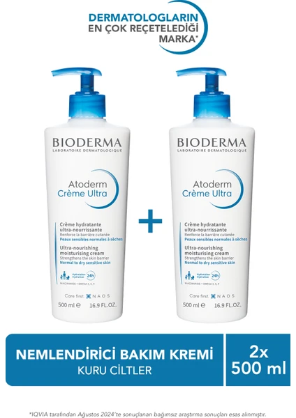 Atoderm Cream Ultra Normal ve Kuru Ciltler İçin Nemlendirici Yüz, Vücut Bakım Kremi 2 x 500 ml