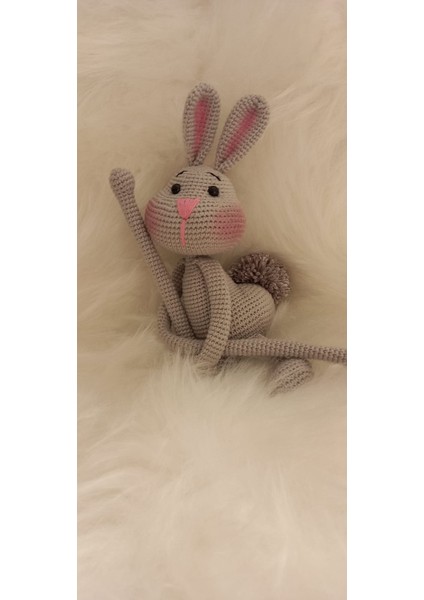 Şaşkın Gri Tavşan Perde Tutucu Amigurumi Organik Oyuncak fiyatları
