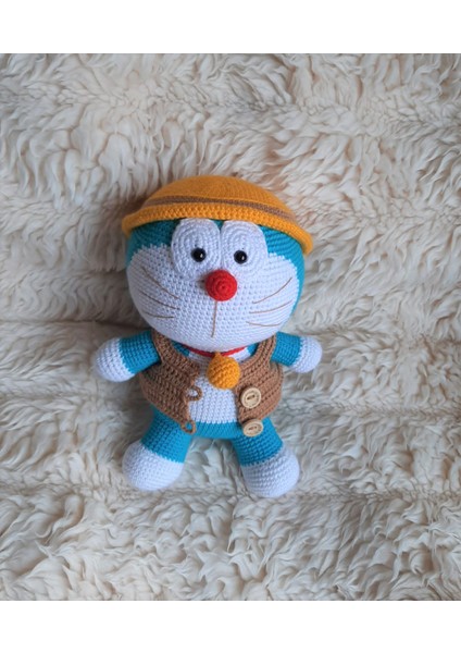 Şapkalı Kedi Doremon Amigurumi Organik Örgü Oyuncak modelleri