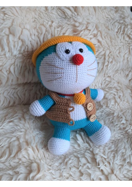 Şapkalı Kedi Doremon Amigurumi Organik Örgü Oyuncak fırsatları