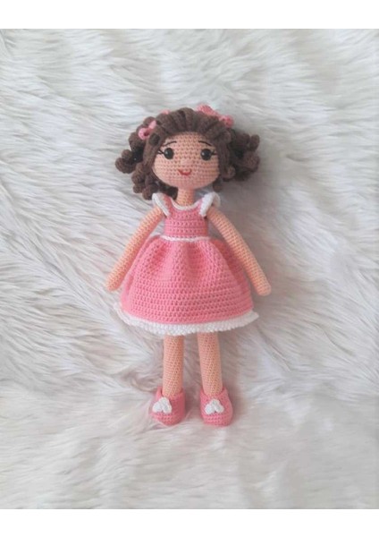 Pembe Gül Organik Örgü Oyuncak