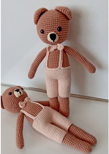 Sevimli Erkek Ayıcık Amigurumi Örgü Oyuncak 1 Adet